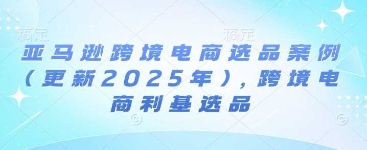 亚马逊跨境电商选品案例(更新2025年),跨境电商利基选品