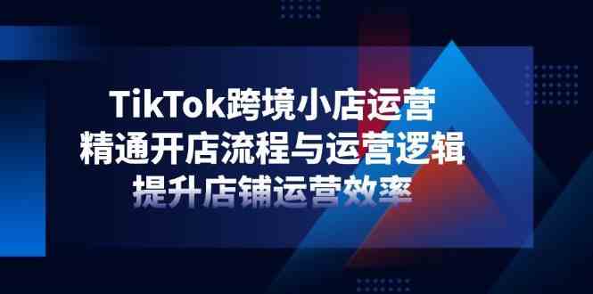 TikTok跨境小店运营,精通开店流程与运营逻辑,提升店铺运营效率-致富学堂