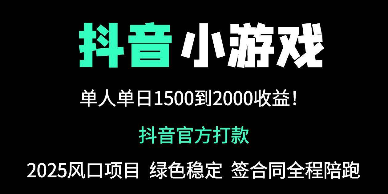 (14527期)抖音官方小游戏2025全网最新玩法,暴利赚钱项目,单机日入2000+,绝不…-致富学堂