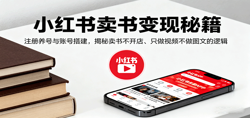 小红书卖书变现秘籍,注册养号与账号搭建,揭秘卖书不开店、只做视频不做图文的逻辑-致富学堂