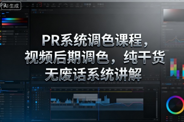 PR系统调色课程,视频后期调色,纯干货无废话系统讲解-致富学堂