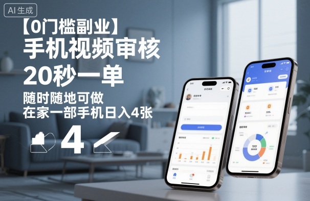 【0门槛副业】手机视频审核,20秒一单,随时随地可做,在家一部手机日入4张【揭秘】-致富学堂