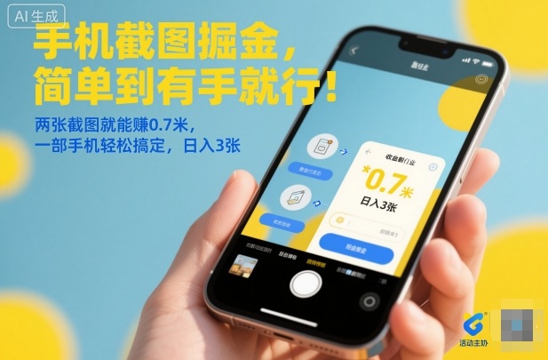 手机截图掘金,简单到有手就行!两张截图就能賺0.7米,一部手机轻松搞定,日入3张【揭秘】-致富学堂