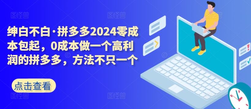 拼多多2024零成本包起，0成本做一个高利润的拼多多，方法不只一个-致富学堂
