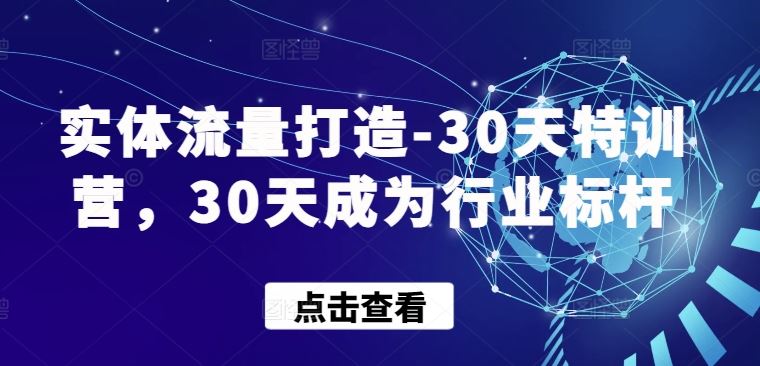 实体流量打造-30天特训营，30天成为行业标杆-致富学堂