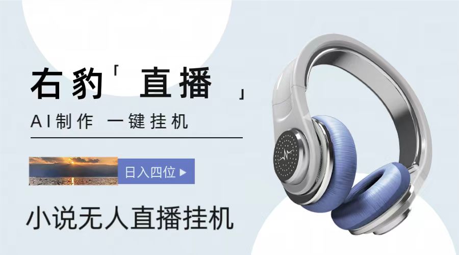 右豹小说无人直播挂机吸金项目，简单易行收益稳定， 月入1000+-致富学堂