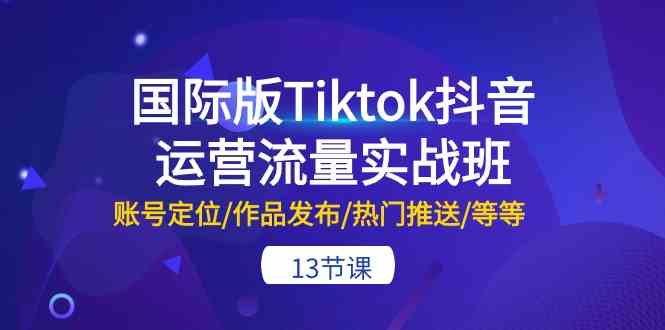 国际版Tiktok抖音运营流量实战班：账号定位/作品发布/热门推送/等等（13节）-致富学堂