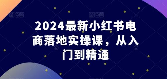 2024最新小红书电商落地实操课，从入门到精通-致富学堂