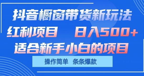 抖音橱窗带货新玩法，单日收益几张，操作简单，条条爆款【揭秘】-致富学堂
