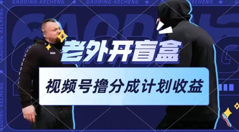 老外开盲盒视频，撸视频号分成计划收益，每天只需一小时，新手小白轻松上手【揭秘】-致富学堂