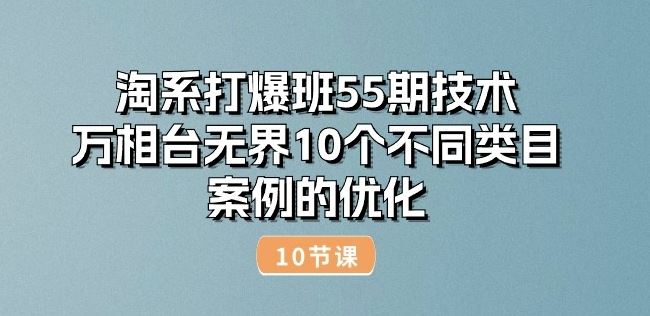 淘系打爆班55期技术：万相台无界10个不同类目案例的优化(10节)-致富学堂