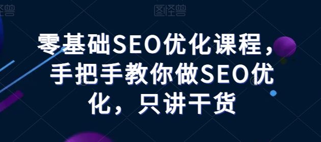 零基础SEO优化课程，手把手教你做SEO优化，只讲干货-致富学堂