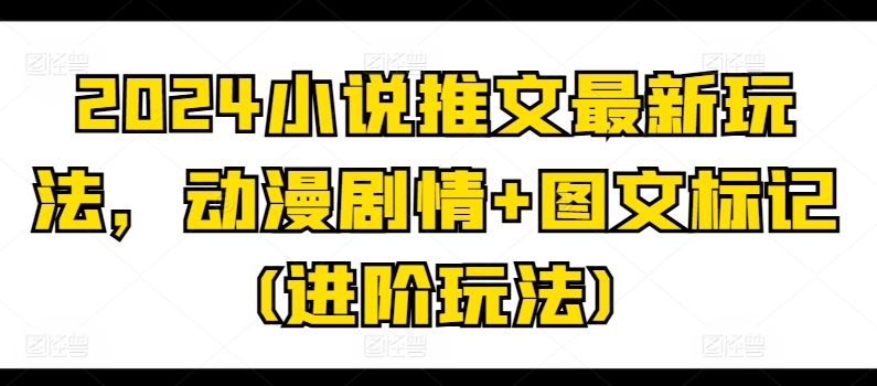 2024小说推文最新玩法，动漫剧情+图文标记(进阶玩法)-致富学堂