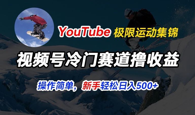 视频号冷门赛道撸收益，YouTube搬运极限运动集锦，暴力起号，操作简单流量高，轻松日入5张【揭秘】-致富学堂