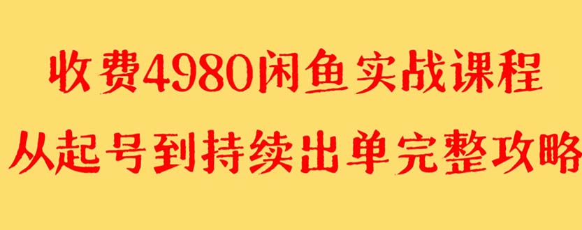 （8359期）外面收费4980闲鱼无货源实战教程 单号4000+-致富学堂