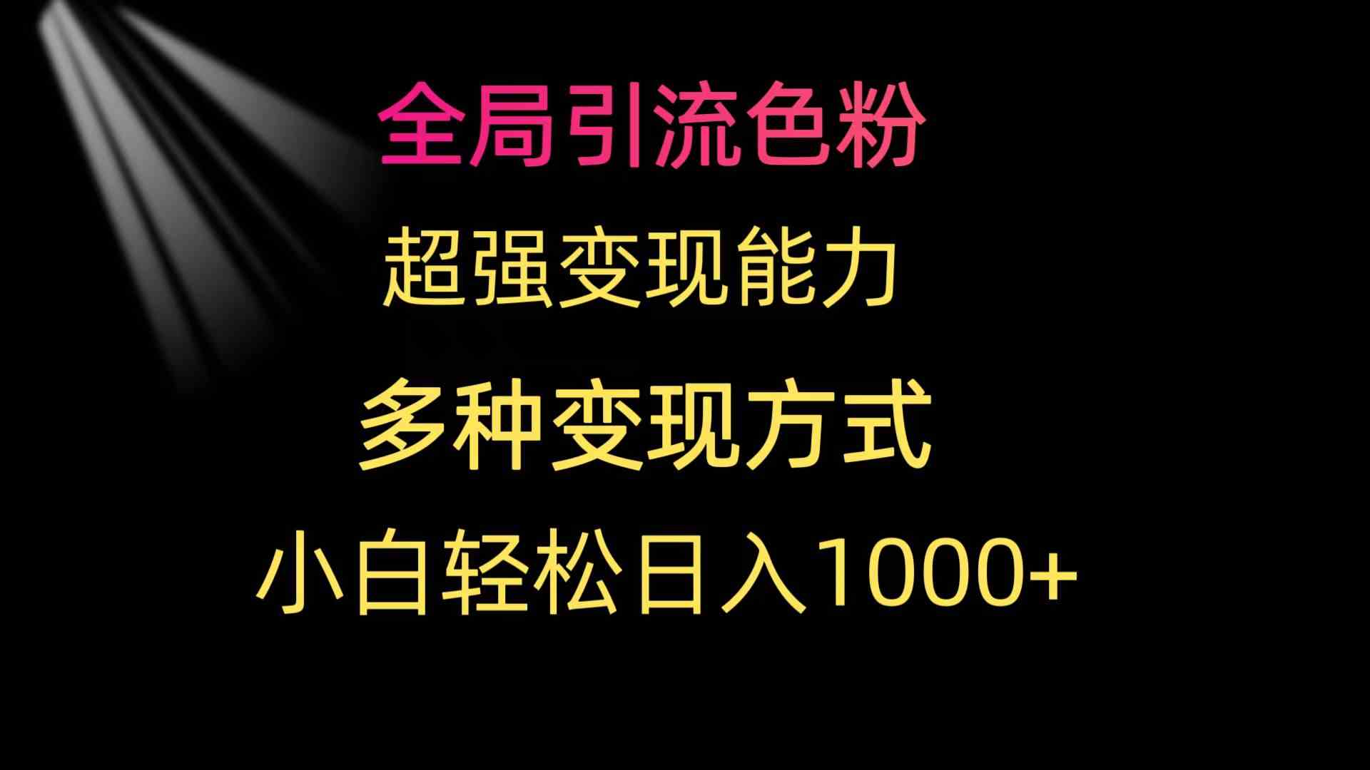 （9680期）全局引流色粉 超强变现能力 多种变现方式 小白轻松日入1000+-致富学堂