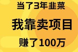 （10149期）当了3年韭菜，我靠卖项目赚了100万-致富学堂