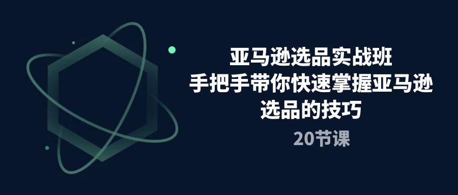 （10533期）亚马逊选品实战班，手把手带你快速掌握亚马逊选品的技巧（20节课）-致富学堂