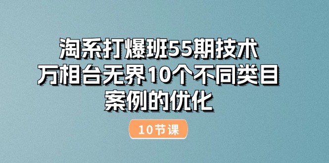 （10996期）淘系打爆班55期技术：万相台无界10个不同类目案例的优化（10节）-致富学堂