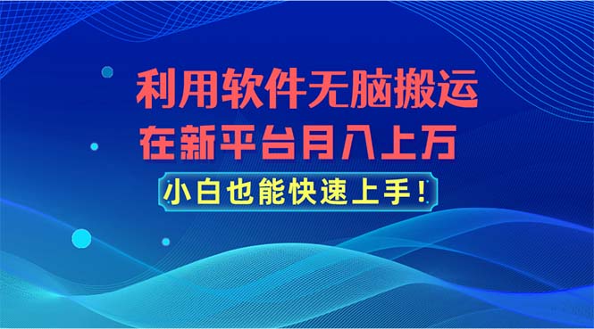 （11078期）利用软件无脑搬运，在新平台月入上万，小白也能快速上手-致富学堂