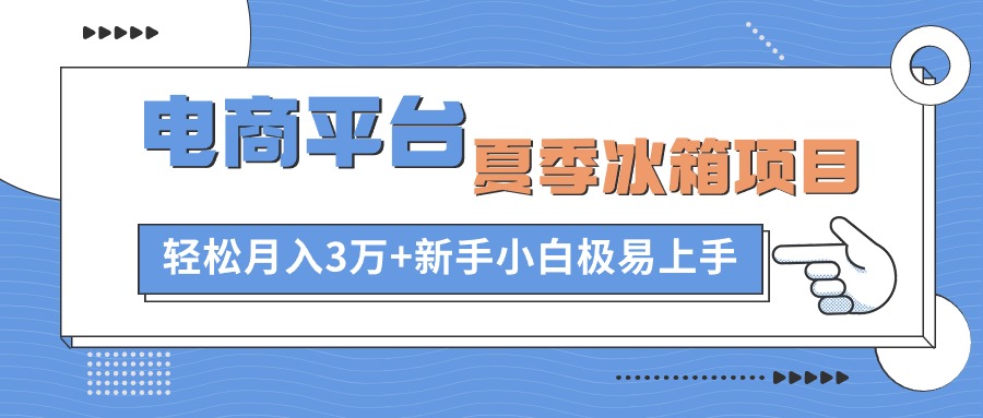 （10934期）电商平台夏季冰箱项目，轻松月入3万+，新手小白极易上手-致富学堂