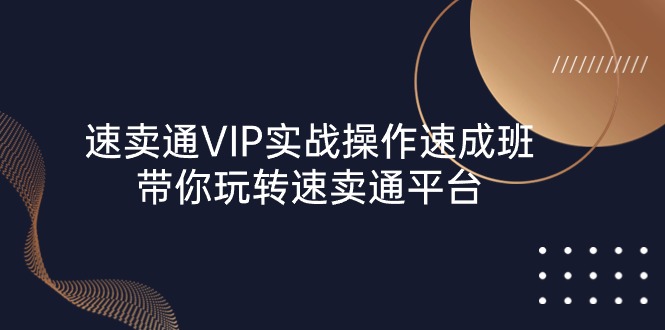 （10935期）速卖通 VIP实战操作-速成班，带你玩转速卖通平台（23节）-致富学堂