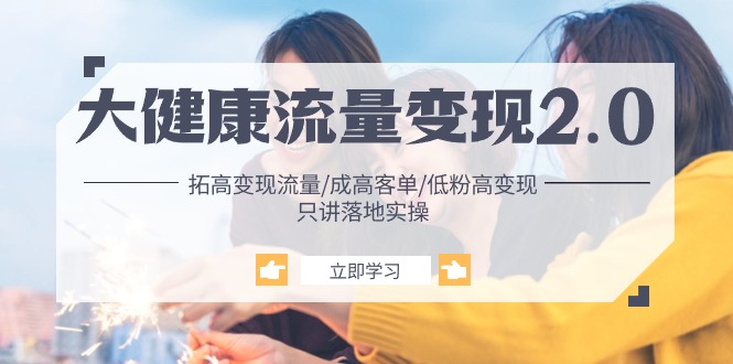 （10871期）大健康 流量 变现2.0：拓高变现 流量/成高客单/低粉高变现/只讲落地实战-致富学堂