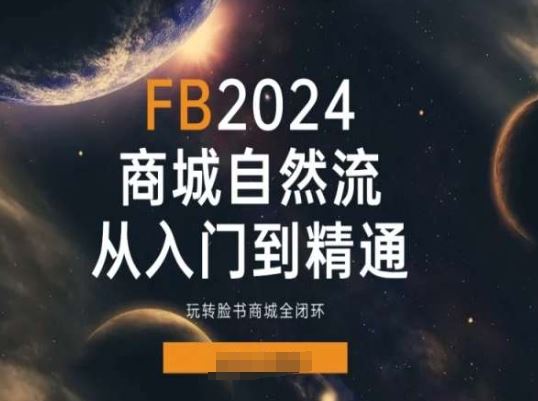 2024Faceboo商城自然流(从入门到精通)，玩转脸书商城全闭环-致富学堂