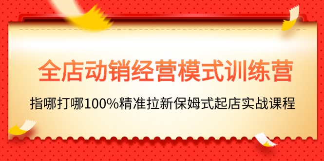 （11460期）全店动销-经营模式训练营，指哪打哪100%精准拉新保姆式起店实战课程-致富学堂