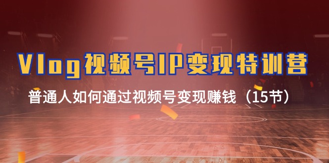 Vlog视频号IP变现特训营，普通人如何通过视频号变现赚钱（15节）-致富学堂