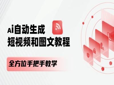AI自动生成短视频和图文课程，全方位手把手教学-致富学堂