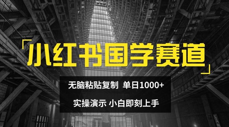 小红书国学赛道，无脑粘贴复制，单日1K，实操演示，小白即刻上手【揭秘】-致富学堂