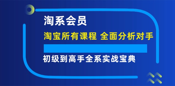 （12055期）淘系会员【淘宝所有课程，全面分析对手】，初级到高手全系实战宝典-致富学堂