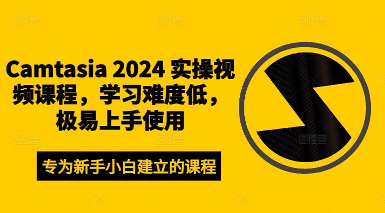 Camtasia 2024 实操视频课程，学习难度低，极易上手使用-致富学堂