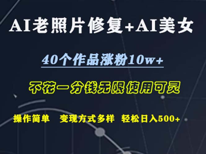 （12489期）AI老照片修复+AI美女玩发  40个作品涨粉10w+  不花一分钱使用可灵  操…-致富学堂