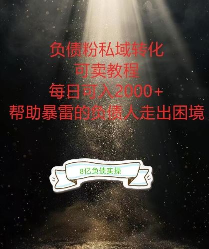 负债粉掘金计划，帮助负债者解决问题，债务规划，债务重组，最好的变现方式【揭秘】-致富学堂