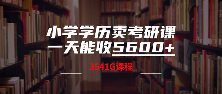 （12556期）小学学历卖考研课程，一天收5600（附3580G考研合集）-致富学堂
