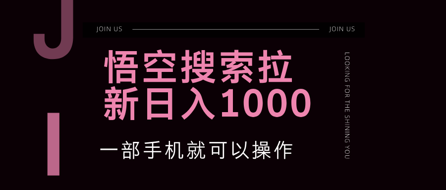 （12717期）悟空搜索类拉新 蓝海项目 一部手机就可以操作 教程非常详细-致富学堂