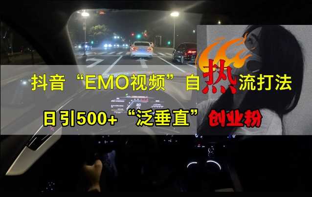 抖音EMO视频自热打法，日引500+“泛垂直”创业粉-致富学堂