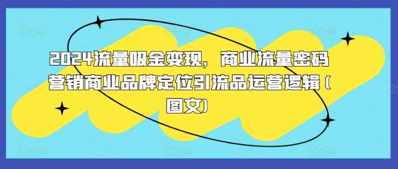 2024流量吸金变现，商业流量密码营销商业品牌定位引流品运营逻辑(图文)-致富学堂