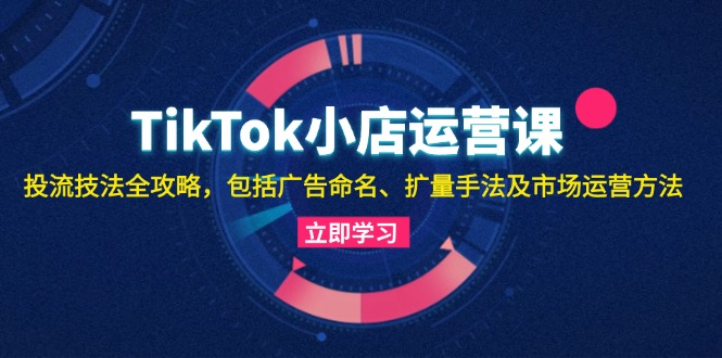 （13063期）TikTok小店运营课：投流技法全攻略，包括广告命名 扩量手法及市场运营方法-致富学堂