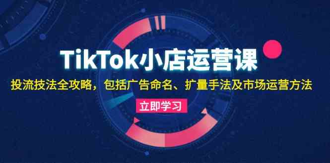 TikTok小店运营课：投流技法全攻略，包括广告命名 扩量手法及市场运营方法-致富学堂