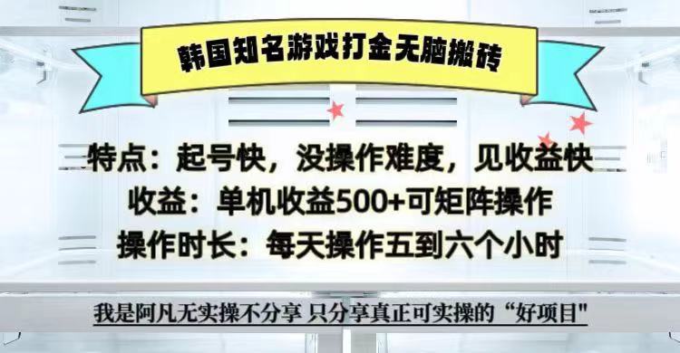 全网首发海外知名游戏打金无脑搬砖单机收益500+  即做！即赚！当天见收益！-致富学堂
