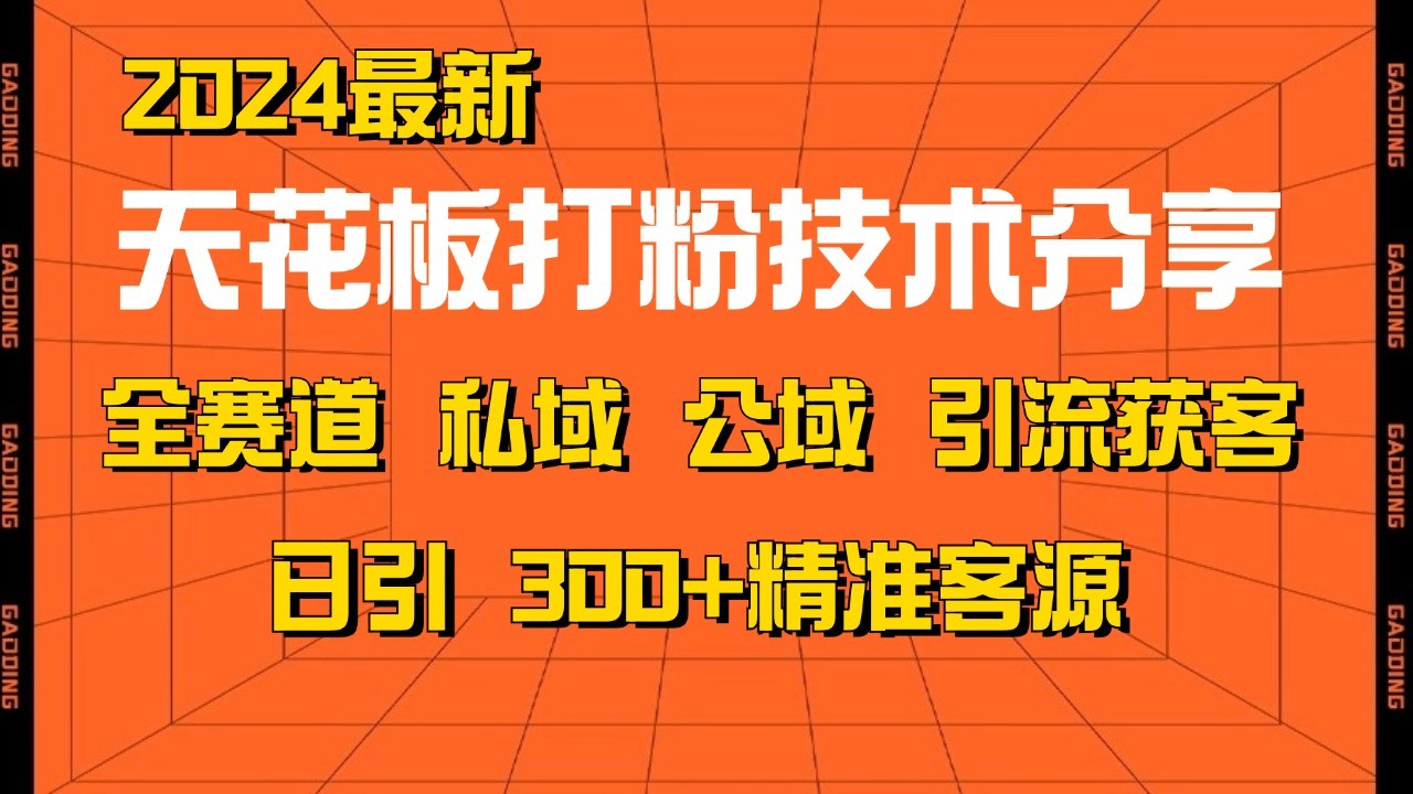 天花板打粉技术分享，野路子玩法 曝光玩法免费矩阵自热技术日引2000+精准客户-致富学堂