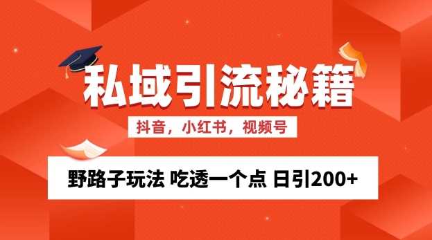 私域流量的精准化获客方法 野路子玩法 吃透一个点 日引200+ 【揭秘】-致富学堂