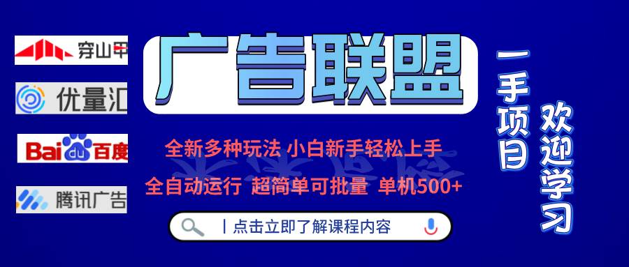 （13258期）广告联盟 全新多种玩法 单机500+  全自动运行  可批量运行-致富学堂