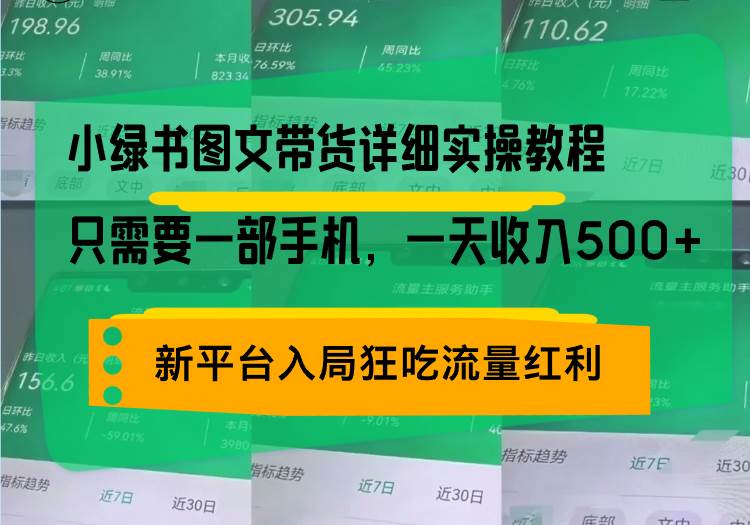 （13509期）小绿书图文带货详细实操教程，只需要一部手机，一天收入500+，轻松变现-致富学堂