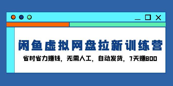 （13524期）闲鱼虚拟网盘拉新训练营：省时省力赚钱，无需人工，自动发货，7天赚800-致富学堂