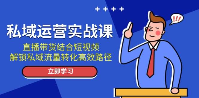 私域运营实战课：直播带货结合短视频，解锁私域流量转化高效路径-致富学堂