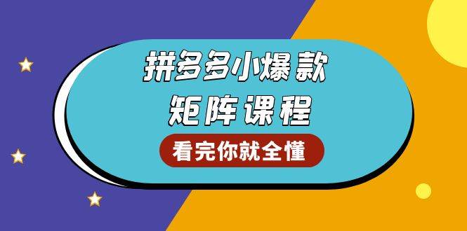 （13699期）拼多多爆款矩阵课程：教你测出店铺爆款，优化销量，提升GMV，打造爆款群-致富学堂